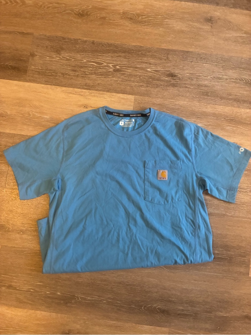 Carhartt Force Men’s M Light Blue Short-Sleeve Pocket Tee Relaxed Fit
